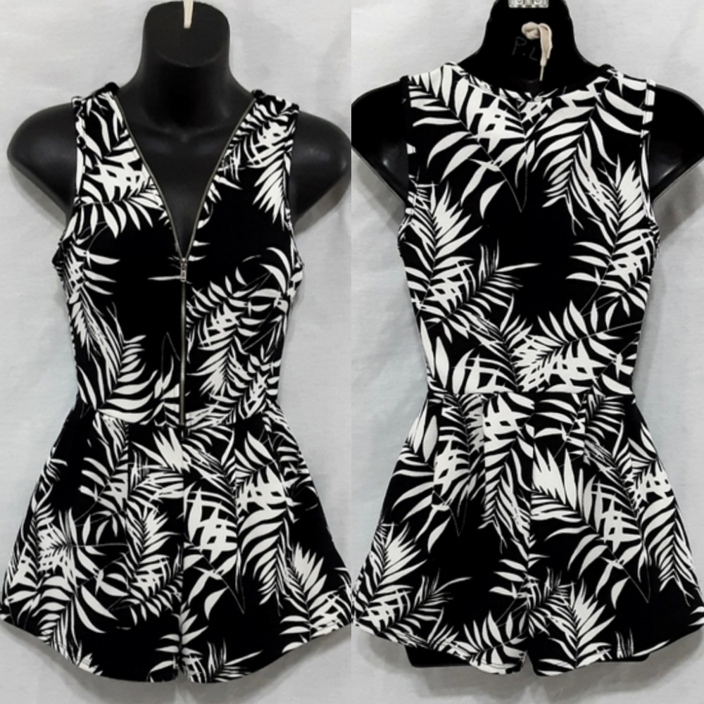 Blue S Sleeveless Zip Up Romper Women’s Small Casual Summer Jumpsuit Playsuit